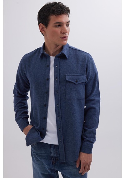 Tudors Erkek Slim Fit Tek Cep Kapaklı Düz Oduncu Spor İndigo Gömlek-41545 İndigo Tudors Erkek Slim Fit Tek Cep Kapaklı Düz Oduncu Spor İndigo Gömlek-41545 İndigo