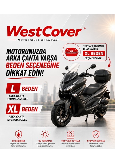Mutt Gt Sr 250 Uyumlu Siyah Motosiklet Brandası,su Geçirmez Kar Don Güneş Korumalı Uvli Motor Örtüsü Bağlantı Klipsli Taşıma Çantalı.