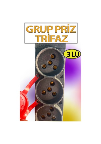 Sanayi Tip Trifaze Grup Priz Zirvesan 3 Faz Kapaklı Kauçuk