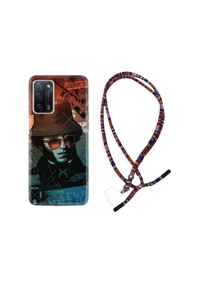 Oppo A55 Kılıf Rasta Boyun Askılı Hard Brain Work 1646