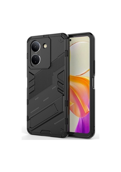Vivo Y36 Matrix Serisi Armor Standlı Kılıf - Siyah Al3416