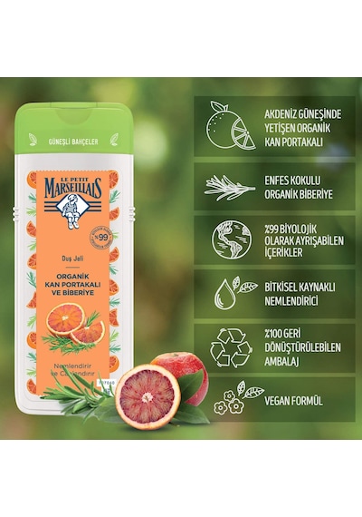Le Petit Marseillais Organik Kan Portakalı ve Biberiye Duş Jeli 400 ML