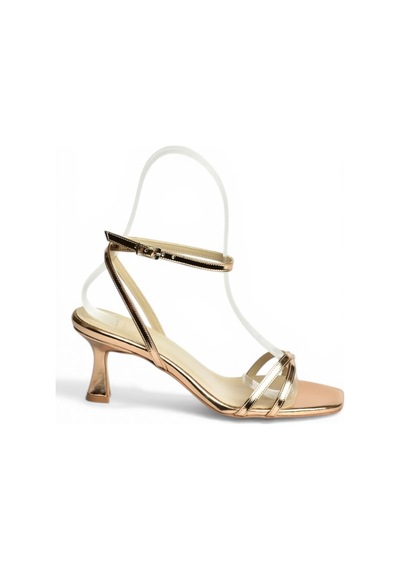 Fox Shoes Y569522034 Bronz Ayna Alçak Topuklu Kadın Abiye Ayakkabı
