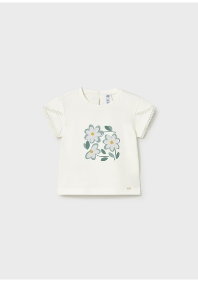 Mayoral Kız Bebek Baskılı Tshirt Krem