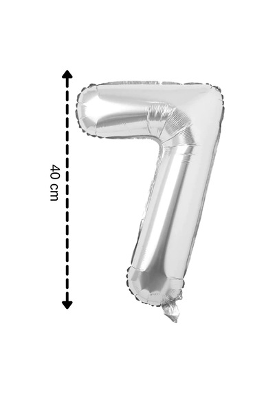 Folyo Balon 7 Rakamı Helyum Balon 40 Cm Gümüş