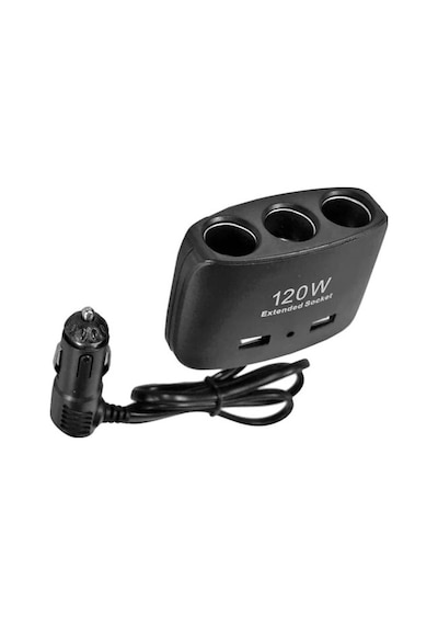ENERJİ SOKETİ ÇAKMAKLIK ÇOĞALTICI 3 GİRİŞLİ ÇİFT USB'Lİ 12V-24V