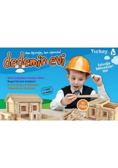 DEdemin Evi Ahşap Ev Maket Oyunu 93 Parça 00024