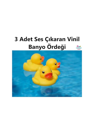 3 Adet Ses Çıkaran Vinil Ördek Banyo Oyuncağı Sevimli Ördekler 5 Cm.