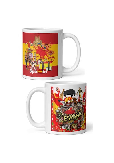 İspanya Kupa Bardak 2 Adet Seyahat Hatıra Spain Mug