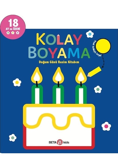 Kolay Boyama Doğum Günü Resim Kitabım
