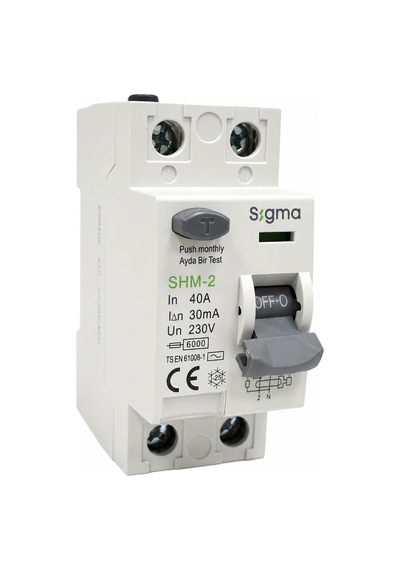 Sigma Shm2p 30ma 40a 6ka Monofaze Kaçak Akım Koruma Şalteri