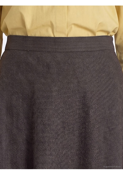 Lcw Modest Haki Beli Fermuarlı Ekose Kloş Etek