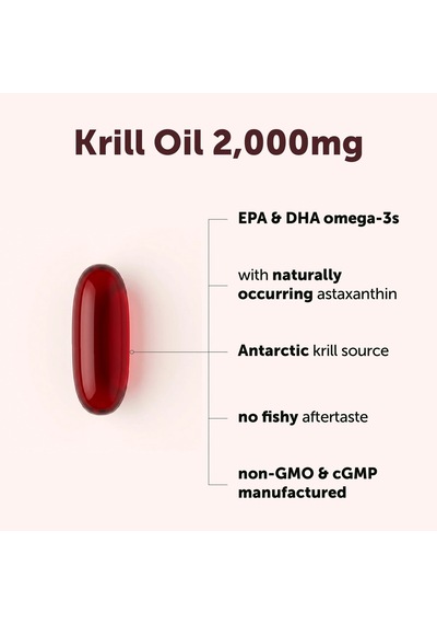 Antartic Krill Oil Astaxanthin & Omega -3 Dha + Epa 2,000 Mg 240 Softgels