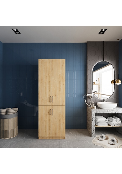 Venedik Çamaşır Ve Kurutma Makinesi Dolabı Banyo Dolabı Meşe Meşe