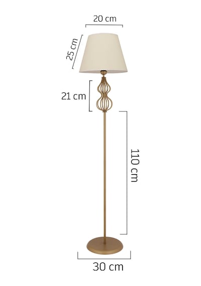 Vance Beyaz Şapkalı Eskitme Modern Tasarım Ayaklı Abajur Lamba Metal Lambader