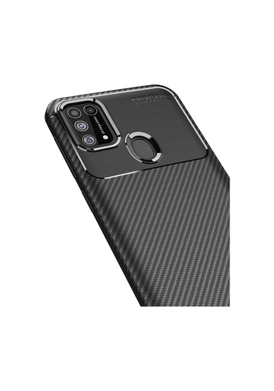 Samsung Uyumlu Galaxy M31 Kilif Tam Koruma Karbon Tasarim Negro Silikon 426916022
