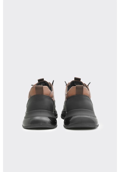 Derinet Hakiki Deri Bağcıklı Erkek Sneaker Taba Taba