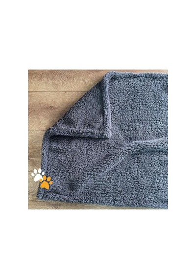Yıkanabilir Peluş Kedi Köpek Battaniyesi, Gri, 80x100 Cm Acı Kahve - Pembe