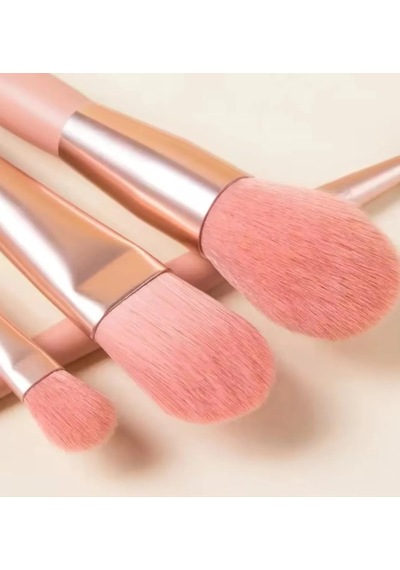 8'li Profesyonel Makyaj Fırça Seti, Rose Gold, Seyahat Çantalı, Göz Ve Yüz Makyajı İçin