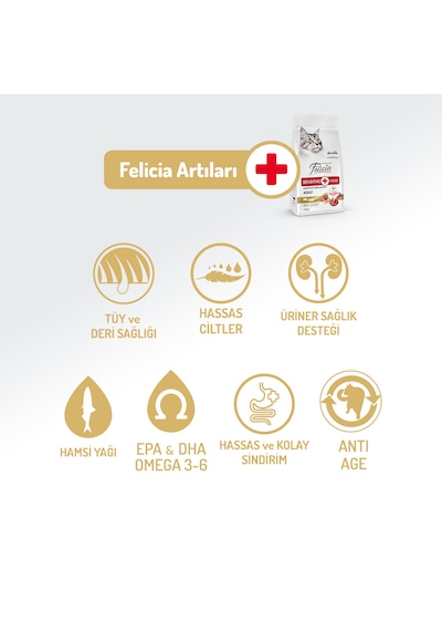 Felicia Hypoallergenic Düşük Tahıllı Kuzu Etli Yetişkin Kedi Maması 2 KG