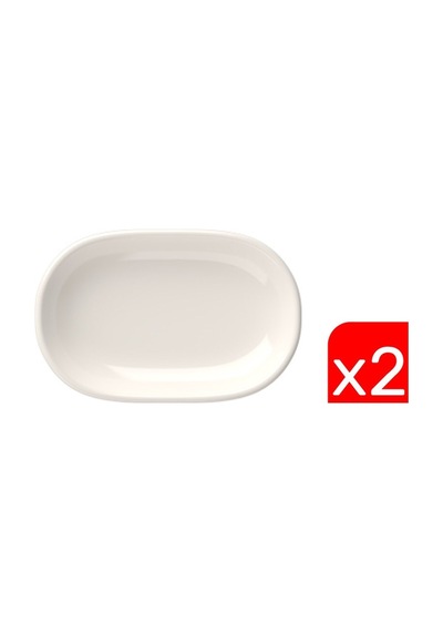 Tabak Evi Porselen Magnus Oval Kayık Tabak 13,50x8,50x2,50cm 2 Li Krem