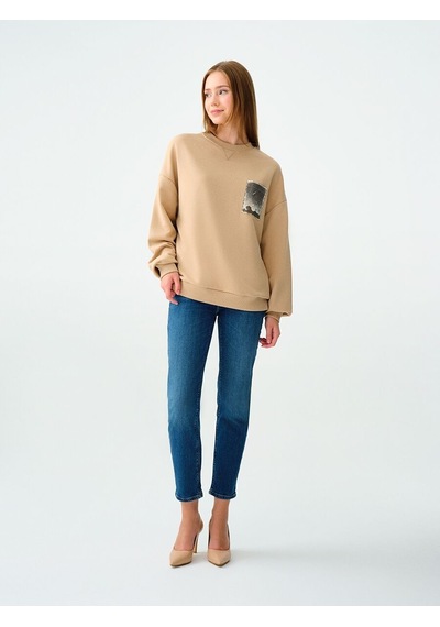 LOFT Oversize Kadın Sweatshirt Bej