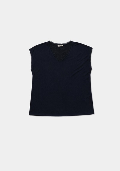 Colin's Colins Regular Fit V Yaka Düz Kadın Lacivert Kısa Kol Tişört Cl1079150 Q1.v2 Nav