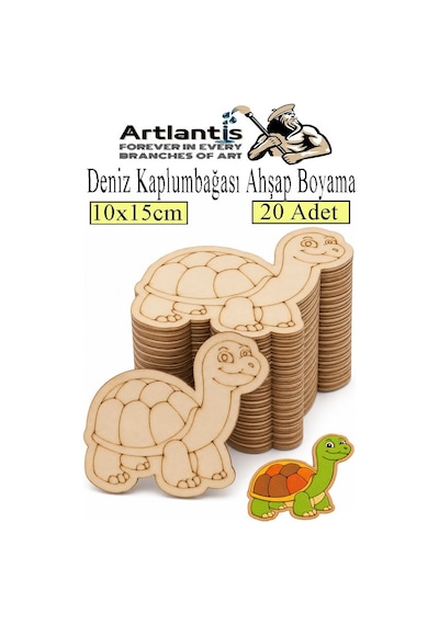 Ahşap Boyama Deniz Canlıları 20 Adet 10x15cm Boyama Figürü Etkinlik Çoçuk Gelişim Motor Beceri Kreş Anasınıfı Sarı