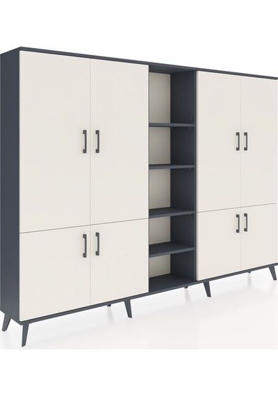 Arges Dolap 14 Raflı 8 Kapaklı 220x30x163 Antrasit-aytaşı/antrasit Aytası/antrasıt - Antrasıt Arges Dolap 14 Raflı 8 Kapaklı 220x30x163 Antrasit-aytaşı/antrasit Aytası/antrasıt - Antrasıt