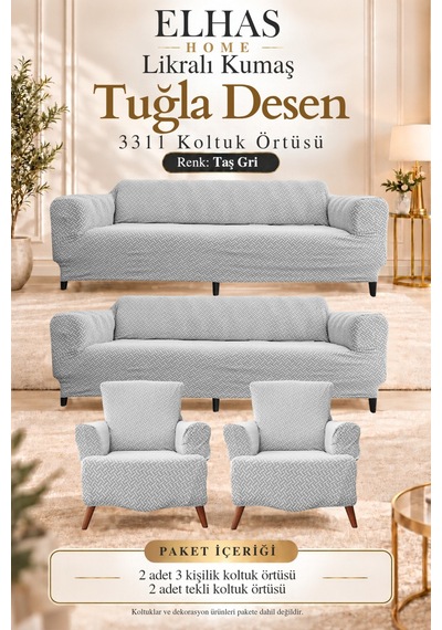 Likralı Kumaş Tuğla Desen 3311 Koltuk Örtüsü Kanepe, Koltuk Kılıfı Yıkanabilir, Esnek 1 Adet Taş Gri - 934386711 Taş Gri Likralı Kumaş Tuğla Desen 3311 Koltuk Örtüsü Kanepe, Koltuk Kılıfı Yıkanabilir, Esnek 1 Adet Taş Gri - 934386711 Taş Gri