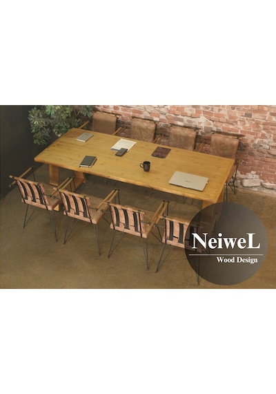 Neiwel Dove Doğal Ahşap Toplantı Masası x 100 x 180 Açık Ceviz