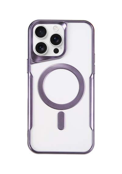 Apple iPhone Uyumlu  Uyumlu 16 Pro Kılıf Boyi Magsafe Silikon Kapak - Derin Mor