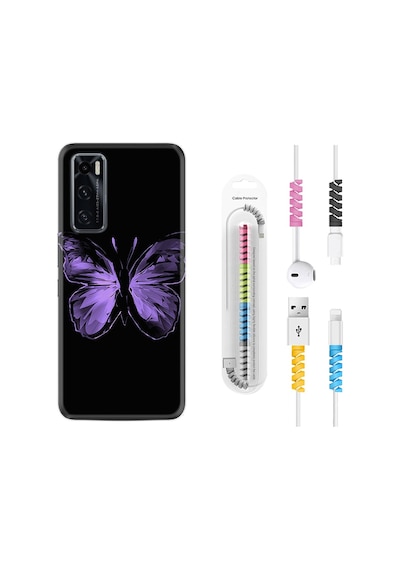 Vivo Y70 Kılıf Kablo Koruyuculu Black Butterfly 1879