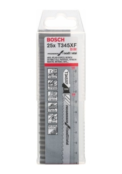 Bosch T 345 XF Progressor For Wood and Metal Dekupaj Bıçağı 25'li - 2608634995