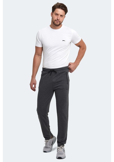 Slazenger Ones In Erkek Fermuar Cepli Koyu Gri Eşofman Altı Koyu Gri