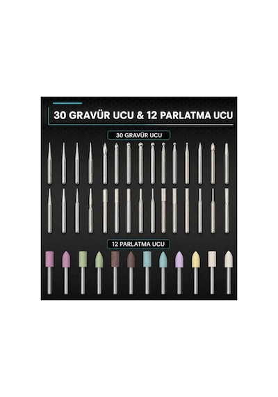 Arrowmax Sgs Pro Plus Am-199214 Akıllı Gravür Ve Parlatma Kalemi 42 Parça Set