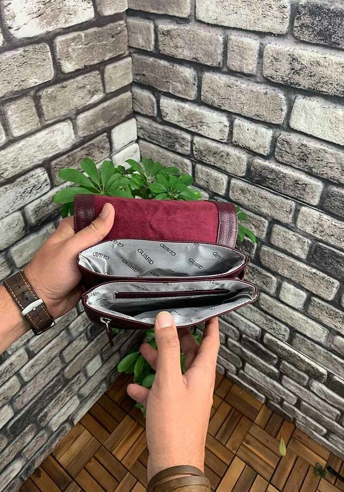 Guard Bordo Deri Omuz Askılı Çanta Çok Renkli