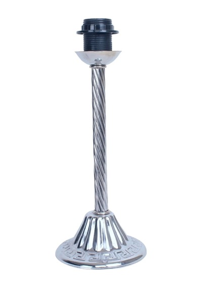 Gri Kadife Kaplı Kordon Süsleme Metal Ayak Vintage Klasik Abajur 50x30cm