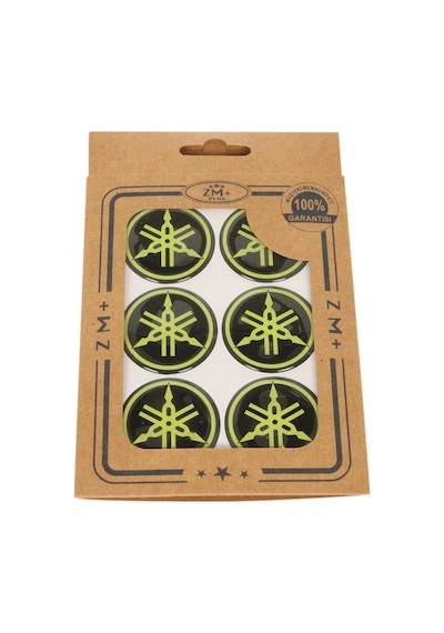 YAMAHA Koruma Takozu Damla Etiket Sticker Ø39 mm SİYAH-SARI