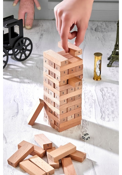 Totteriq Sayılı Jenga Numaralı Denge Oyunu