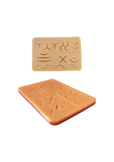 Cerrahi Yara Silikon Pedi Yara Dikiş 15x18 Cm Eğitim Matı Travmatik Dikiş Pedi