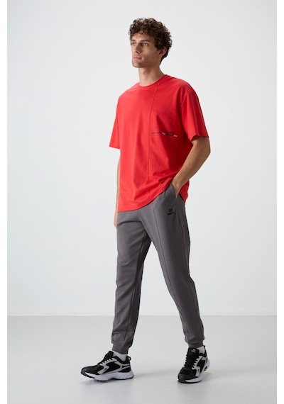 Tommy Life Koyu Gri Pamuklu Yumuşak Dokulu Comfort Fit Nakışlı Erkek Jogger - 82123 Koyu Gri
