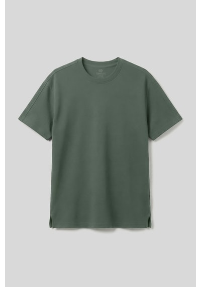 Açık Yeşil Rahat Form Esnek Nefes Alabilir Erkek T-shirt - 88495 Camel
