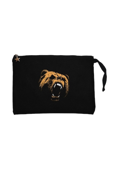 Grizzly Bear Siyah Clutch Astarlı Cüzdan / El Çantası Siyah