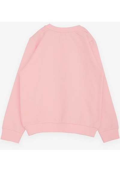 Breeze Kız Çocuk Sweatshirt Sevimli Simli Tavşancık Baskılı 1.5-5 Yaş, Pembe-pembe Pembe