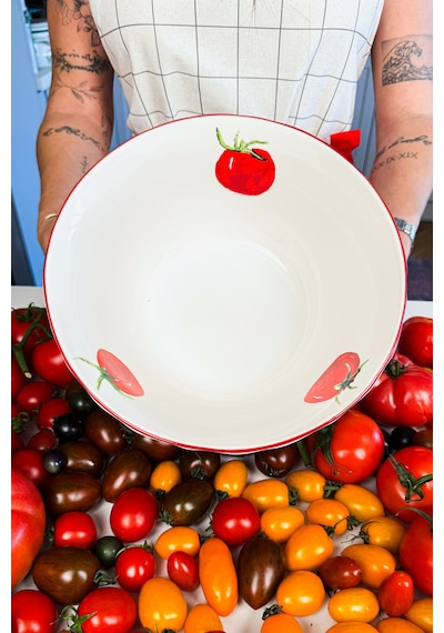 Rakle x Bengi Kurtcebe Pomodoro Stoneware Salata Kasesi 25 cm