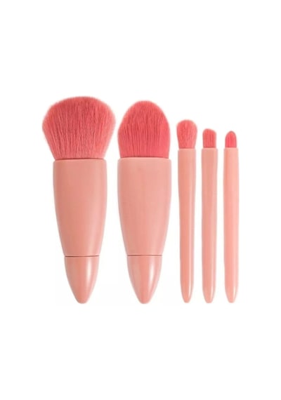 Masis -taşınabilir Aynalı 5'li Makyaj Fırça Seti Profesyonel Allık Dudak Kaş Kapatıcı/makeup Brush Belirtilmemiş