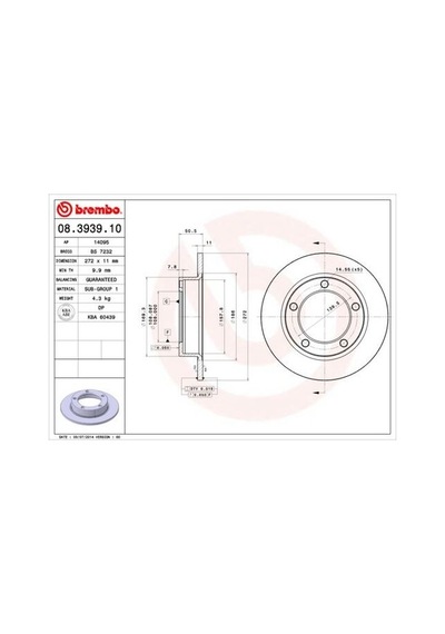 Brembo 08393910 Fren Diski Lada 2121-3501070