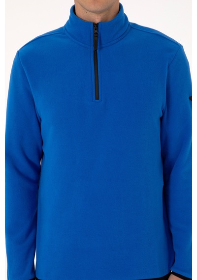 U.S. Polo Assn. Erkek Regular Fit Saks Polar Yarım Fermuarlı Basic Sweatshirt 50313777-VR032