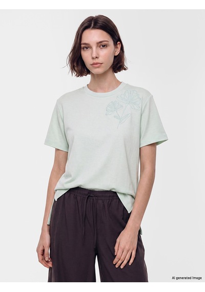 Lcw Modest Yeşil Soft Touch Nakışlı Bluz